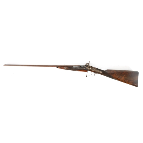 382 - GILBY PATENT, A RARE 19TH CENTURY DOUBLE PERCUSSION BREACH LOADING RIFLE having twist browned barrel... 