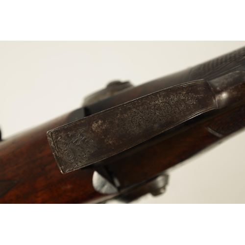 382 - GILBY PATENT, A RARE 19TH CENTURY DOUBLE PERCUSSION BREACH LOADING RIFLE having twist browned barrel... 