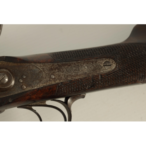 382 - GILBY PATENT, A RARE 19TH CENTURY DOUBLE PERCUSSION BREACH LOADING RIFLE having twist browned barrel... 