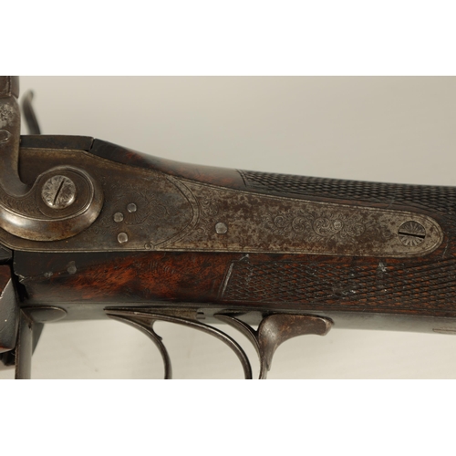 382 - GILBY PATENT, A RARE 19TH CENTURY DOUBLE PERCUSSION BREACH LOADING RIFLE having twist browned barrel... 