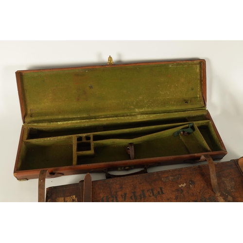 388 - A LEATHER BOUND SHOTGUN CASE BY THOMAS BLAND & SONS LONDON with fitted interior, original label and ... 