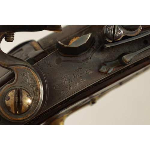 393 - AN EARLY 18TH CENTURY FRENCH 13 BORE FLINTLOCK SPORTING GUN SIGNED THIOSSIERE FRERES with 50