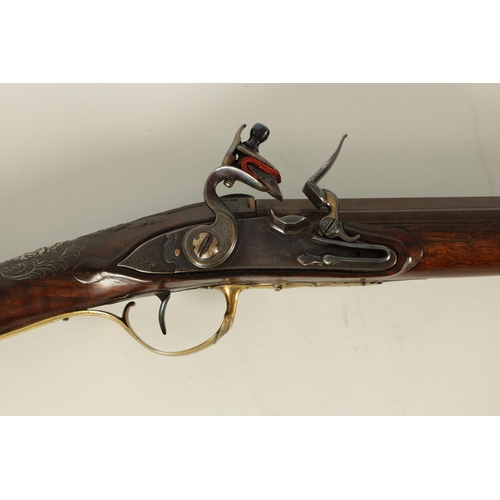 393 - AN EARLY 18TH CENTURY FRENCH 13 BORE FLINTLOCK SPORTING GUN SIGNED THIOSSIERE FRERES with 50