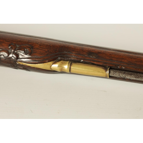 393 - AN EARLY 18TH CENTURY FRENCH 13 BORE FLINTLOCK SPORTING GUN SIGNED THIOSSIERE FRERES with 50