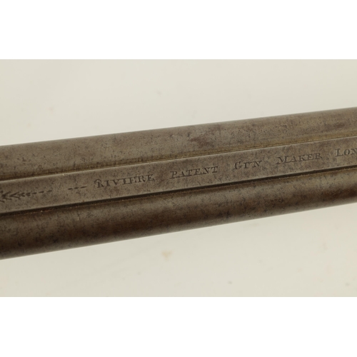 399 - RIVIéRE PATENT. AN EARLY 19TH CENTURY 16 BORE SIDE BY SIDE DOUBLE BARREL PERCUSSION SHOTGUN the brow... 