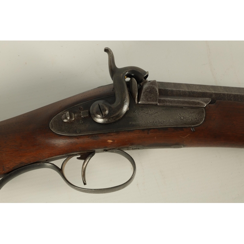 401 - THOMAS BAKER, FLEET STREET, LONDON. A MID 19TH CENTURY 13 BORE BIG GAME PERCUSSION RIFLE with origin... 