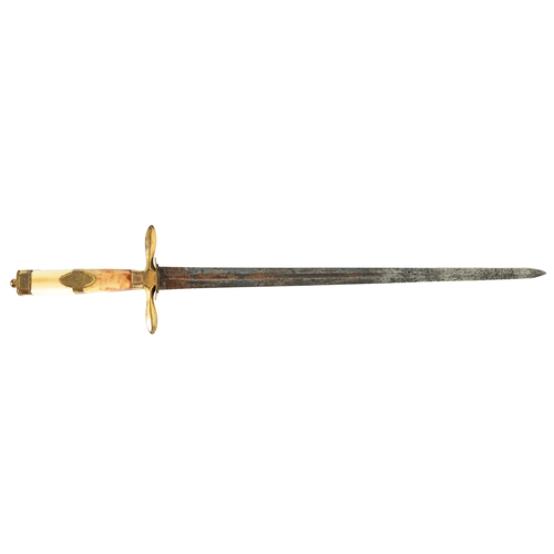 407 - A SHIPMANS DIRK with marine ivory handle (51cm overall )