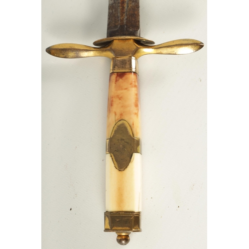 407 - A SHIPMANS DIRK with marine ivory handle (51cm overall )