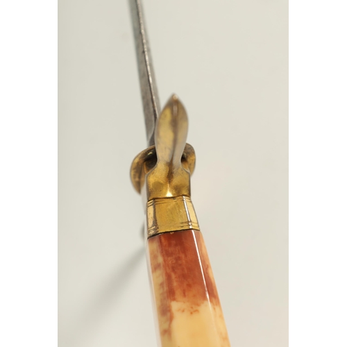 407 - A SHIPMANS DIRK with marine ivory handle (51cm overall )