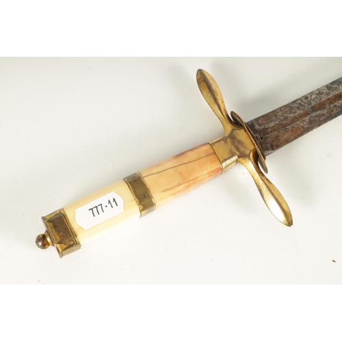 407 - A SHIPMANS DIRK with marine ivory handle (51cm overall )