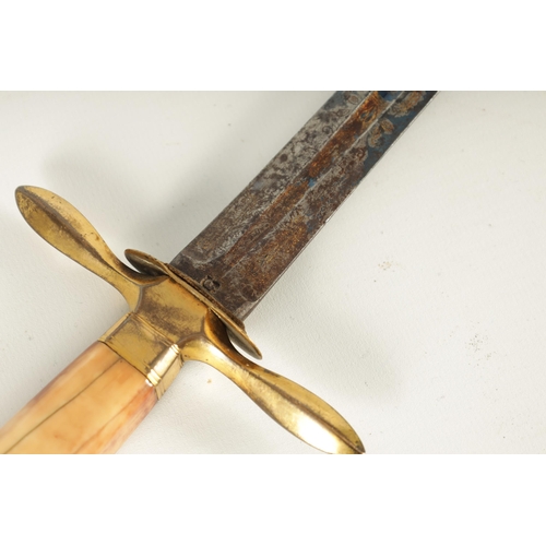 407 - A SHIPMANS DIRK with marine ivory handle (51cm overall )