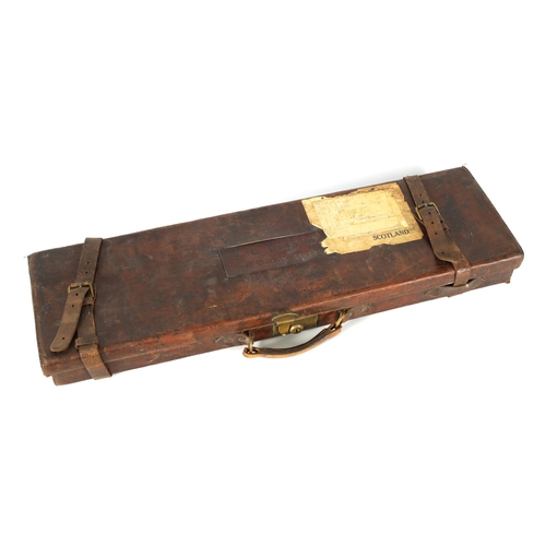 414 - A LEATHER BOUND SHOTGUN CASE BY JOSEPH LANG & SON, LONDON made for 'A.G. Duncan, THE BLACK WATCH' wi... 