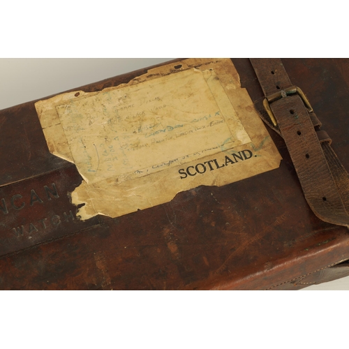 414 - A LEATHER BOUND SHOTGUN CASE BY JOSEPH LANG & SON, LONDON made for 'A.G. Duncan, THE BLACK WATCH' wi... 