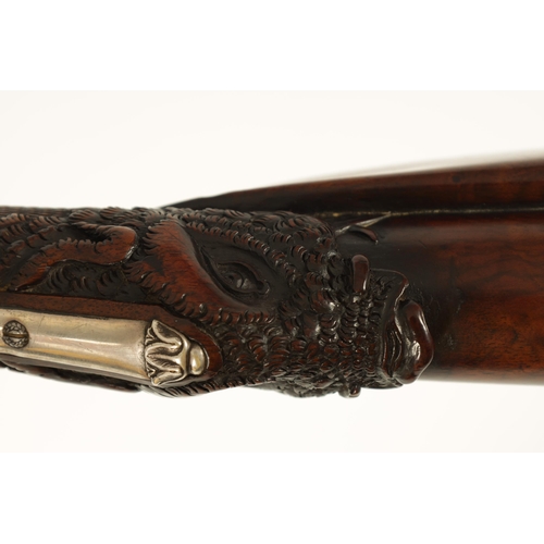 416 - A FINE EARLY 19TH CENTURY PRESENTATION TYPE SILVER MOUNTED DOUBLE BARREL FLINTLOCK SHOTGUN BY LEPAGE... 