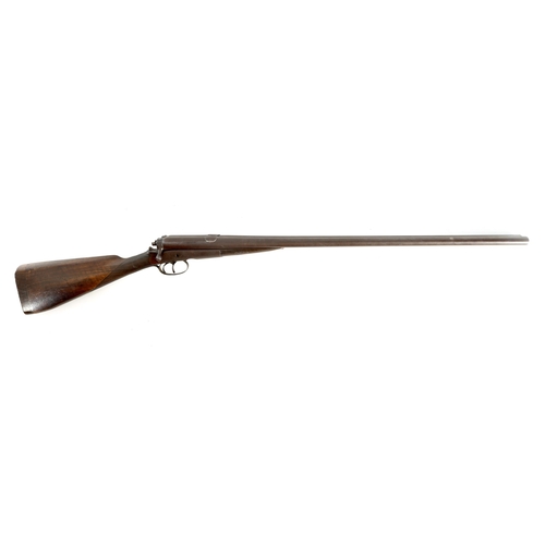 419 - A BAKERS PATENT DOUBLE BARREL BOLT ACTION SHOTGUN with browned barrels signed to the rib, foliate en... 