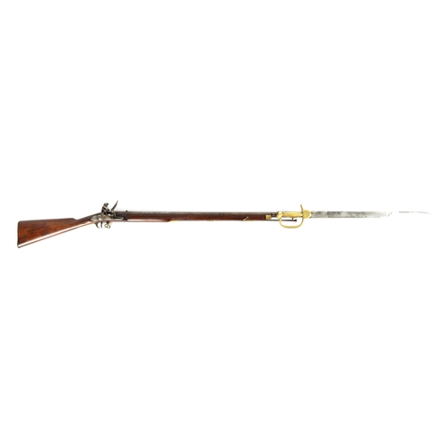 420 - AN EARLY 19TH CENTURY BROWN BESS FLINTLOCK MUSKET BY EZEKIEL BAKER WITH ORIGINAL BAYONET with browne... 