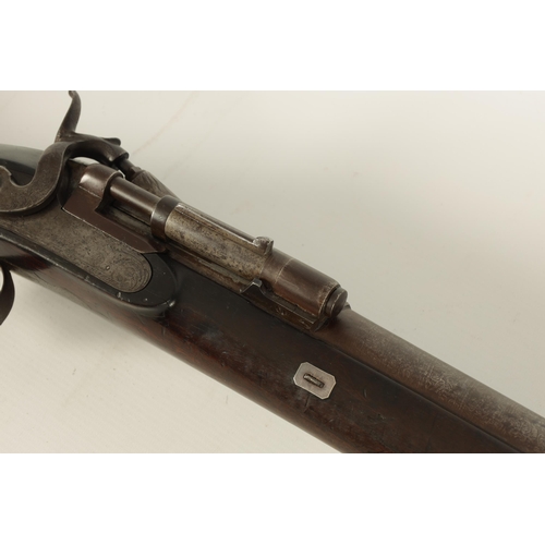 421 - A WILKS SNIDER ACTION 8 BORE FOWLING GUN CONVERTED FROM A BECKWORTH OF LEEDS PERCUSSION with Damascu... 