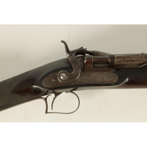 421 - A WILKS SNIDER ACTION 8 BORE FOWLING GUN CONVERTED FROM A BECKWORTH OF LEEDS PERCUSSION with Damascu... 