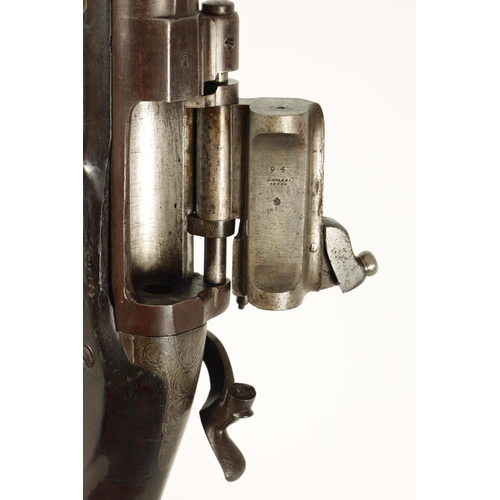 421 - A WILKS SNIDER ACTION 8 BORE FOWLING GUN CONVERTED FROM A BECKWORTH OF LEEDS PERCUSSION with Damascu... 