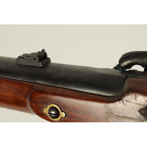 422 - A RARE EIGHT BORE ISAAC HOLLIS, TWO BAND ENFIELD MILITARY GUN with leaf-sighted barrel signed at the... 