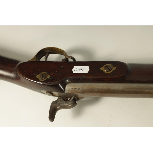 424 - A MID 19TH CENTURY ENFIELD 1859 PATTERN THREE BAND PERCUSSION MUSKET fitted a full stock with flat s... 