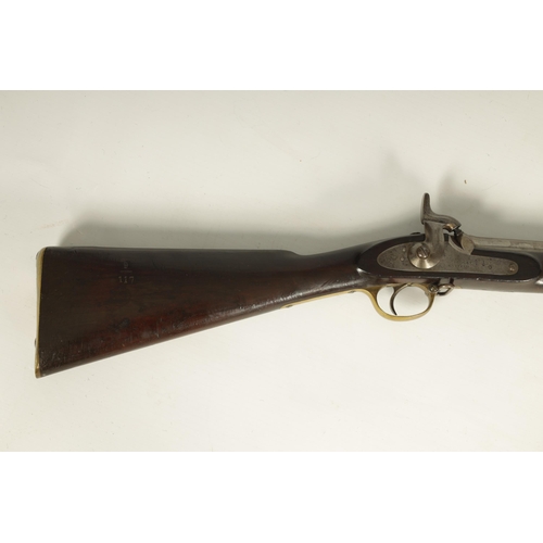 424 - A MID 19TH CENTURY ENFIELD 1859 PATTERN THREE BAND PERCUSSION MUSKET fitted a full stock with flat s... 