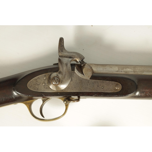 424 - A MID 19TH CENTURY ENFIELD 1859 PATTERN THREE BAND PERCUSSION MUSKET fitted a full stock with flat s... 