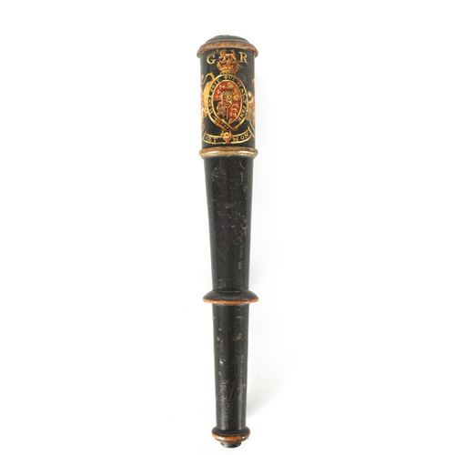 425 - A GEORGE III EBONISED MILITARY OFFICER'S TRUNCHEON DATED 1812 bearing the Royal Coat of Arms for Geo... 