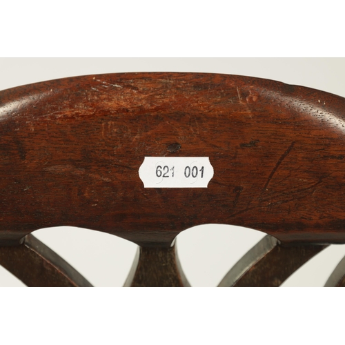 1201 - AN EARLY GEORGE III CHIPPENDALE DESIGN MAHOGANY OPEN ARM CHAIR OF GENEROUS SIZE the shaped top rail ... 