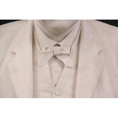 765 - AFTER ROBERT CAUER (1863-1947) A LATE 19TH CENTURY CARVED MARBLE BUST OF A GENTLEMAN signed Robert C... 