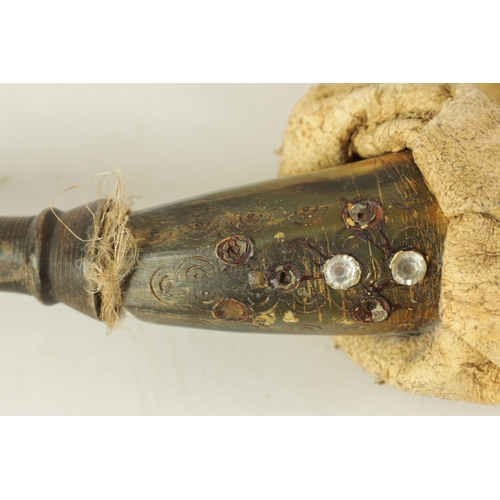 111 - A SET OF KABA GAIDA BULGARIAN BAGPIPES having skin bag and carved mouth piece and jewelled head.(55c... 