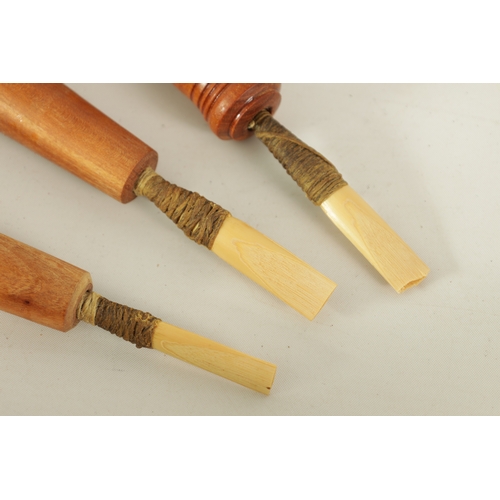 118 - A SET OF ITALIAN ZAMPOGNA DOUBLE CHANTERED BAGPIPES with sheepskin bag.(96cm overall)