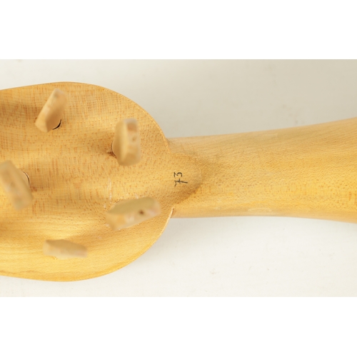 122 - A BULGARIAN MAPLE WOOD GUSLE AND BOW(68cm overall.)