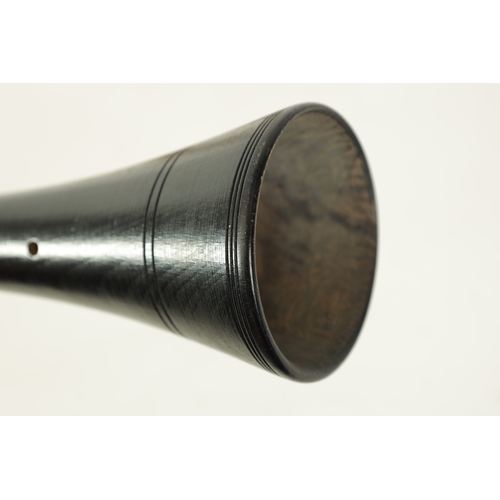 124 - THREE SHAWMS OF VARIED DESIGN comprised of an ebonised ringed design, a plain design double reed, al... 