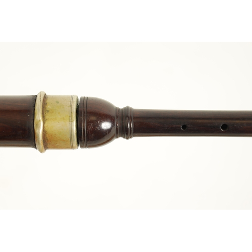 126 - A MOECK SOPRANO RENAISSANCE STYLE RECORDER TOGETHER WITH A COPPER WIRED PIPE AND A HARDWOOD BAGPIPES... 