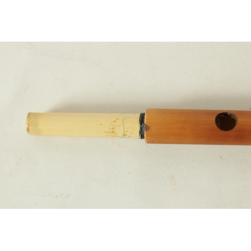 129 - A COLLECTION OF THREE HORN PIPES one with a cut away end.(38cm overall and smaller.)