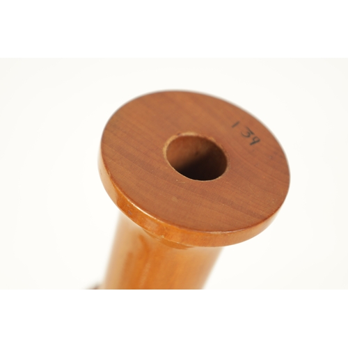 13 - A KUNG TENOR RECORDER turned in fruitwood with brass key, impressed makers mark - in original canvas... 