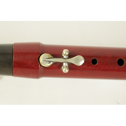 130 - A BAROQUE STYLE CHALUMEAU with 8 finger holes, metal mounts and mouthpiece(36cm long)