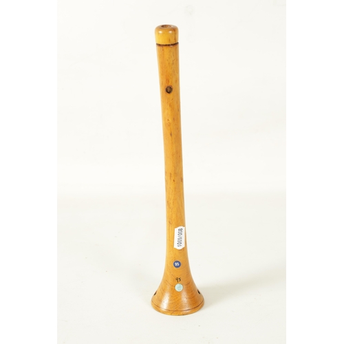 132 - A VINTAGE DOUBLE REED CYPRIOT SHAWM of conical form with 7 finger holes and removable double reed mo... 