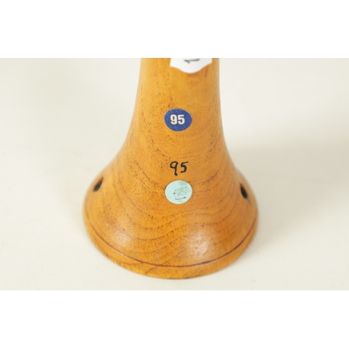 132 - A VINTAGE DOUBLE REED CYPRIOT SHAWM of conical form with 7 finger holes and removable double reed mo... 