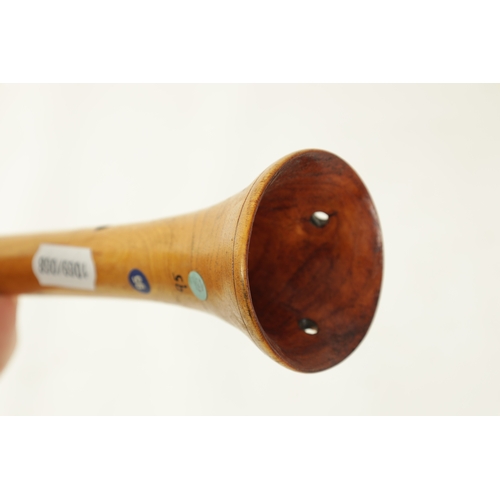 132 - A VINTAGE DOUBLE REED CYPRIOT SHAWM of conical form with 7 finger holes and removable double reed mo... 