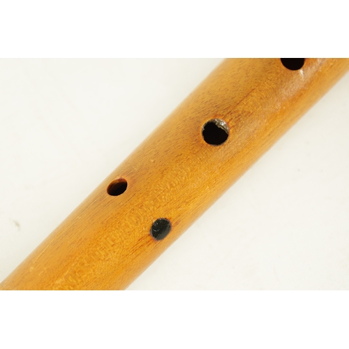 2 - A 20TH CENTURY FLUTE PIPE BY ERIC MOULDER handmade from fruitwood, eight holes, bearing impressed ma... 