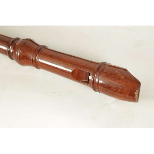 22 - A CASED HANS COOLSMA BRESSAN RECORDER, low pitch, made from palisander rosewood.(47.4cm overall)... 