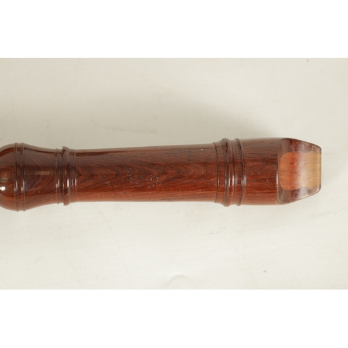 22 - A CASED HANS COOLSMA BRESSAN RECORDER, low pitch, made from palisander rosewood.(47.4cm overall)... 