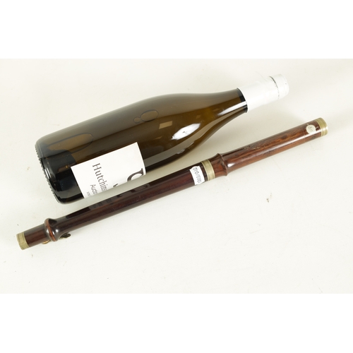 25 - A MILITARY TWO PIECE ‘GUARDS MODEL’ FLUTE Turned in rosewood with nickel mounts and key, impressed m... 