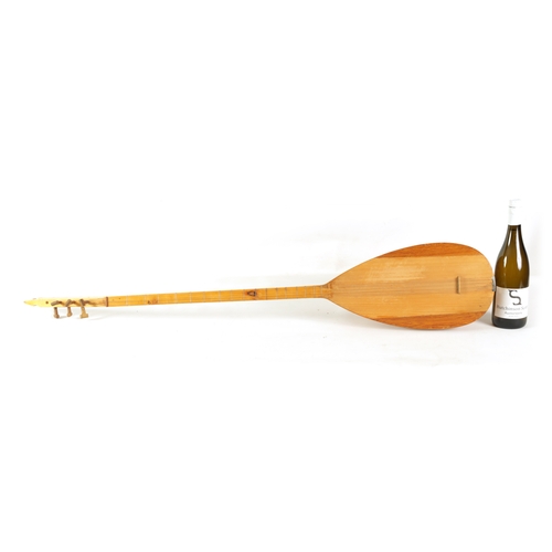 26 - A TURKISH SAZ with long finger board and shaped neck(118cm overall)