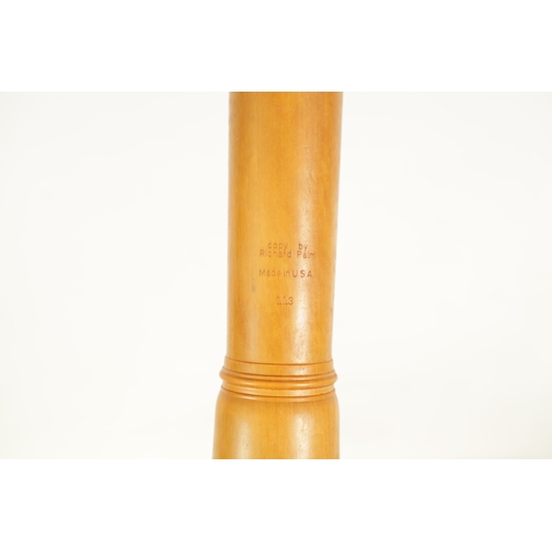 31 - A CASED WOBERLENDER ALTO RECORDER BY RICHARD PALM OF U.S.A. Made of boxwood with impressed makers ma... 