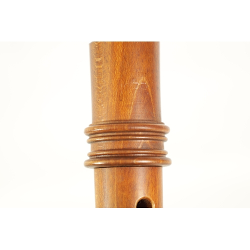 32 - A TWO PIECE HOPF SOPRANO RECORDER turned in maple with impressed makers marks.(33cm overall.)... 