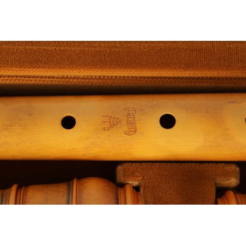 33 - A FINE CASED DENNER ALTO RECORDER BY FRIEDRICH VON HUENE Made of boxwood with impressed makers marks... 