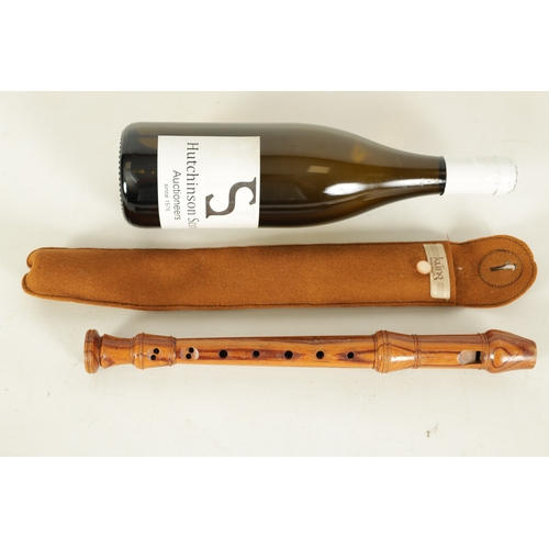 38 - A KUNG MEISTERSTUCK DESCANT RECORDER turned three section recorder with impressed makers marks - in ... 